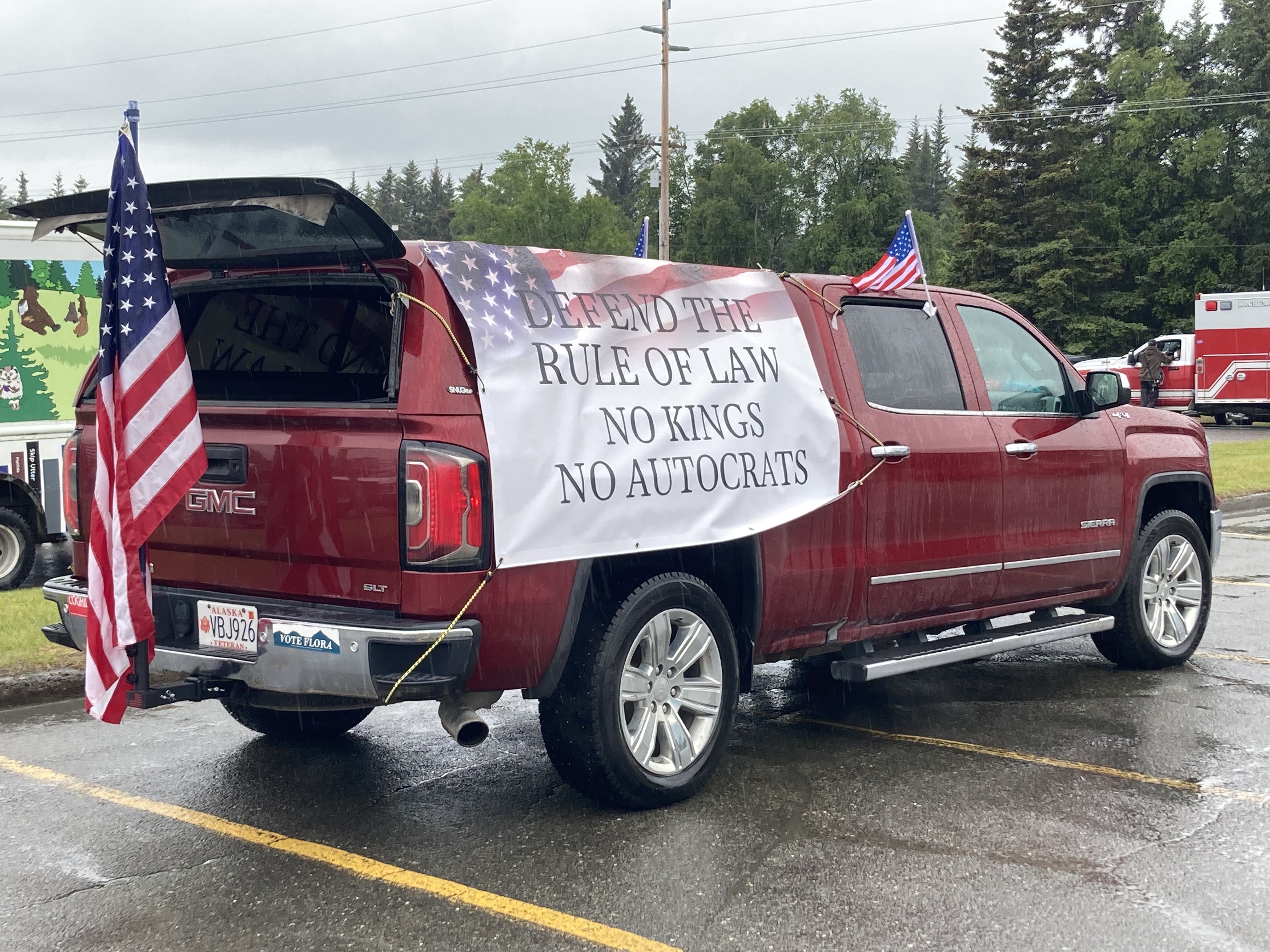 ‘No Kings’ truck crashes Independence Day parade